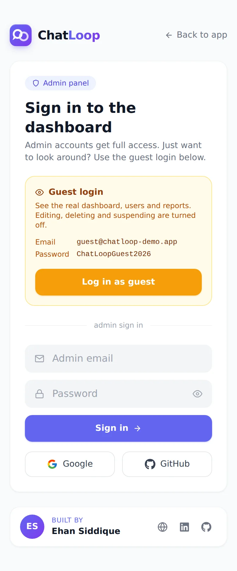 ChatLoop — Real-Time Chat Application by Ehan Siddique screenshot 5